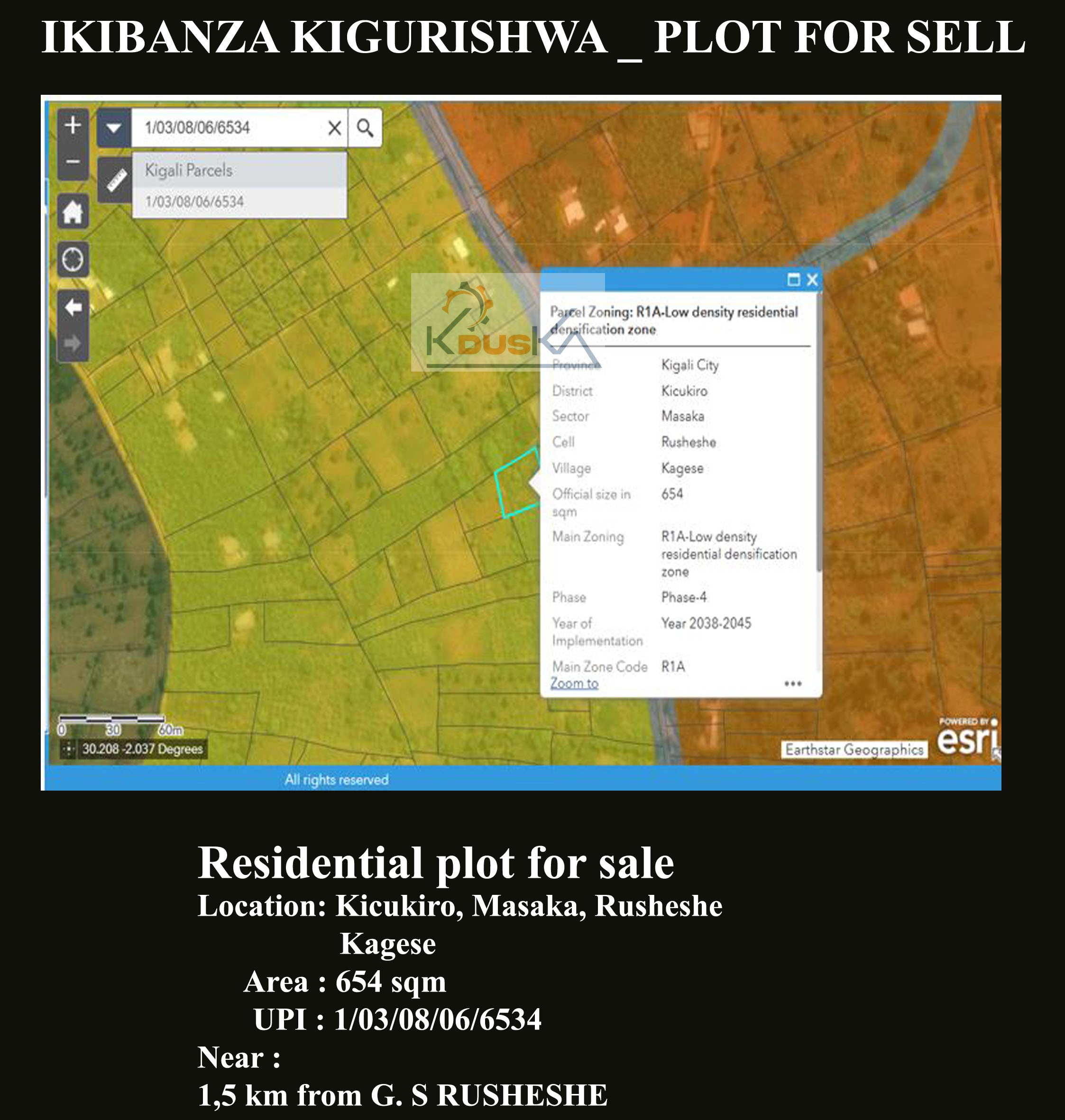 Plot for sale at Masaka-Rusheshe