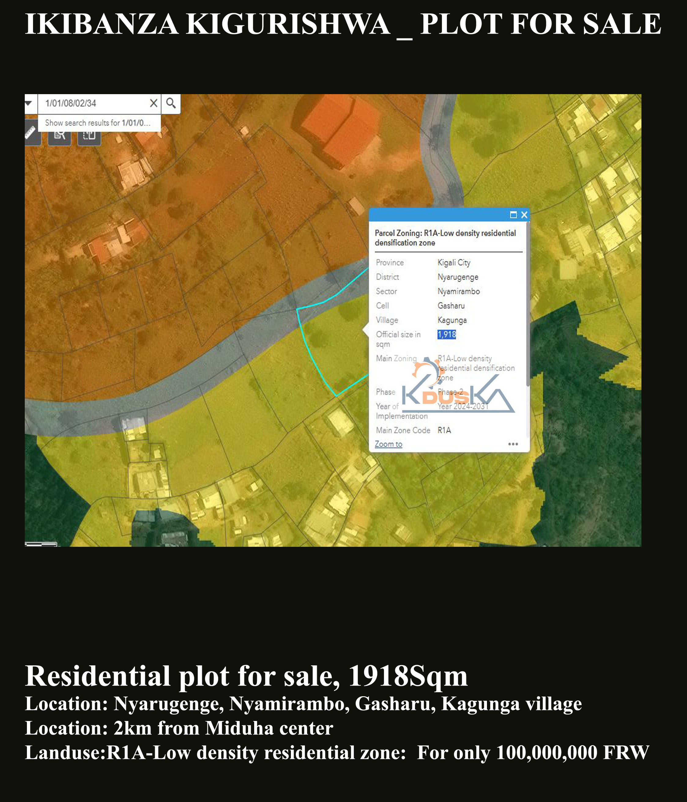 Plot for sale at Nyamirambo-Gasharu