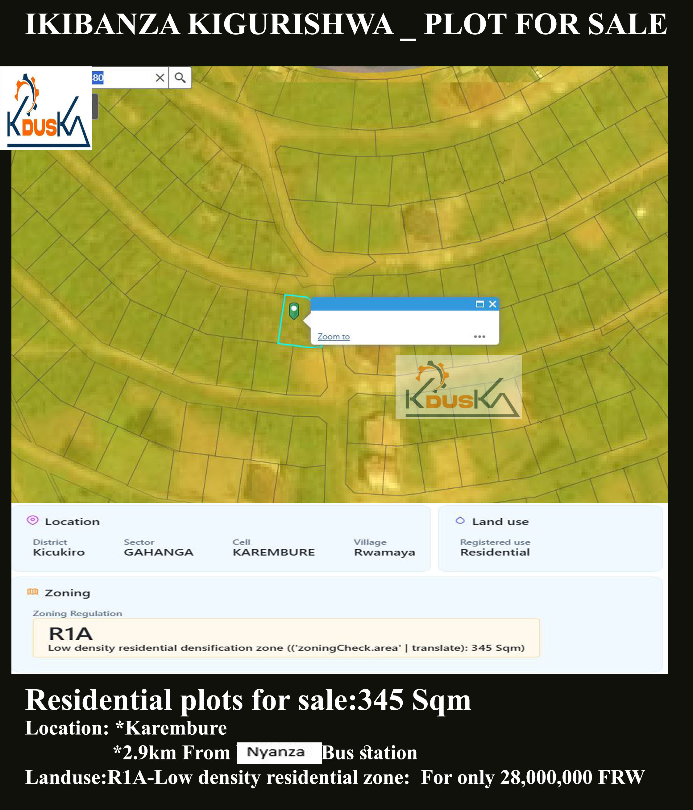 Plots for sale at Karembure