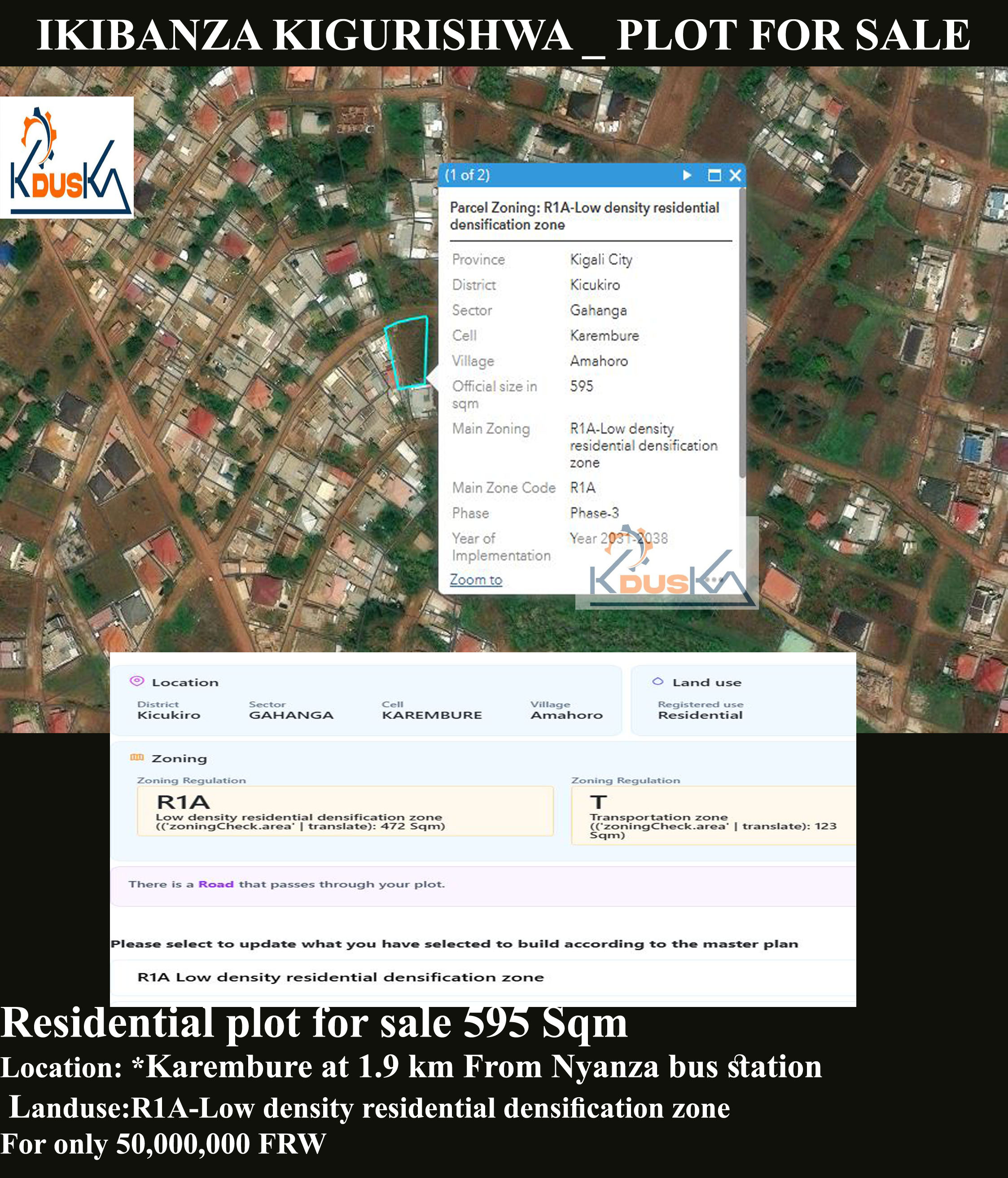 Plot for sale Karembure